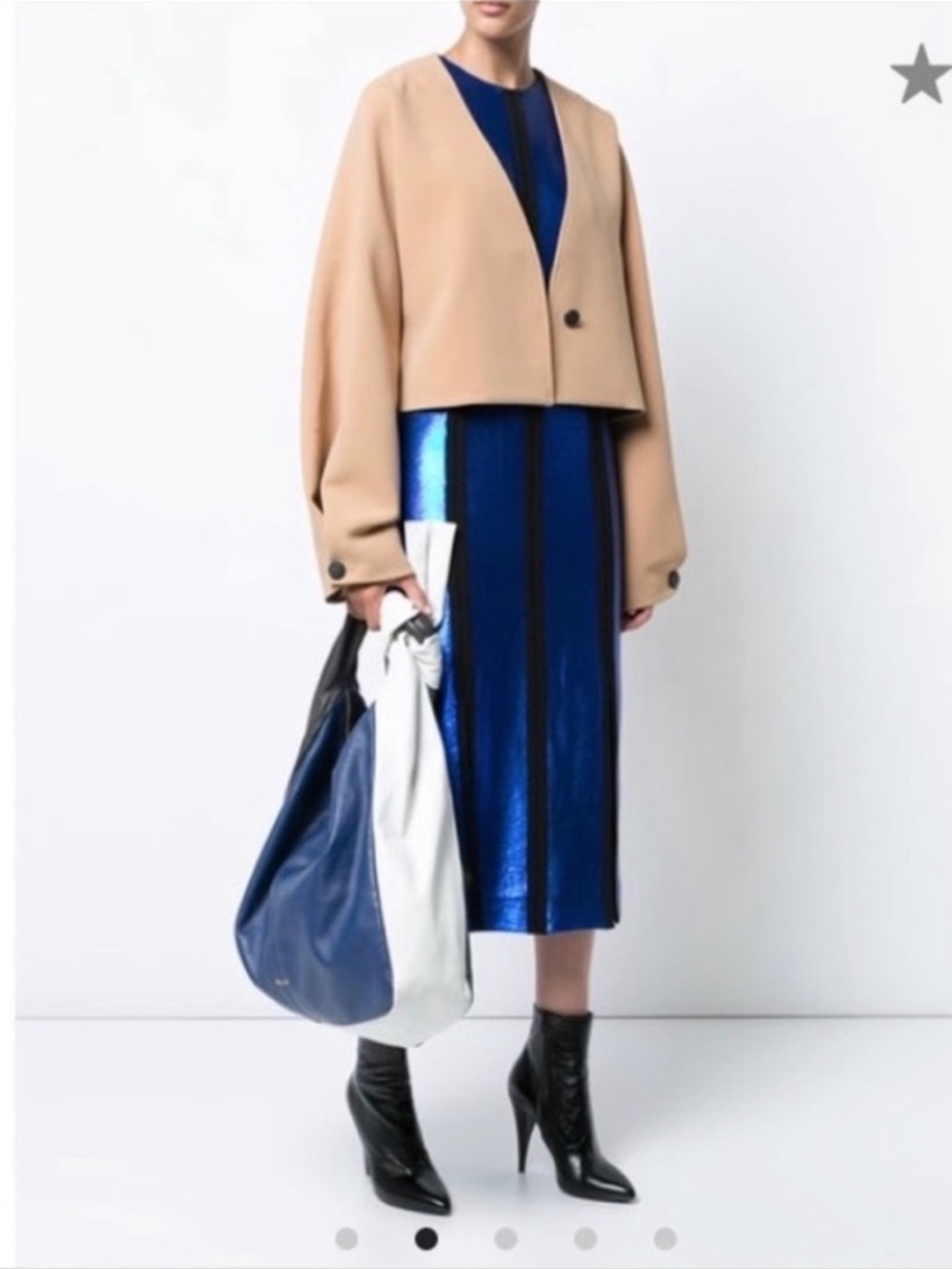 Diane Von Furstenberg Large Colorblock Leather Slouchy Hobo Bag